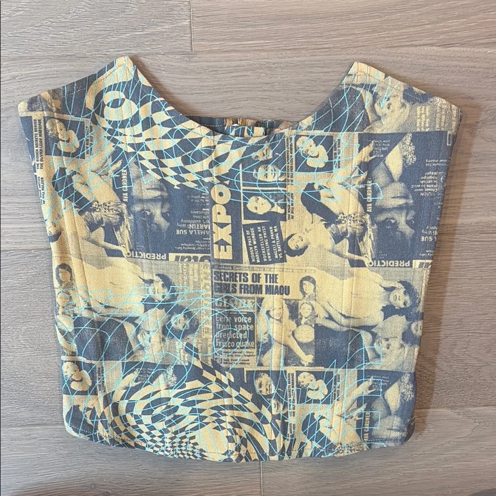 Miaou Leia Corset Top in Wanted, Size XS - Picture 6 of 7